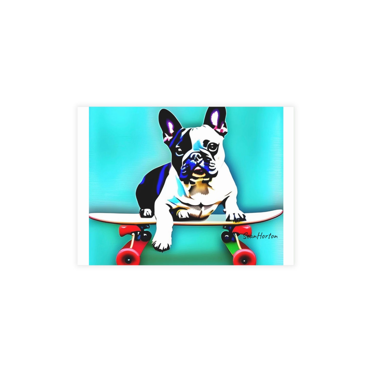 Frenchie on a Skateboard Postcard Bundles (envelopes included)