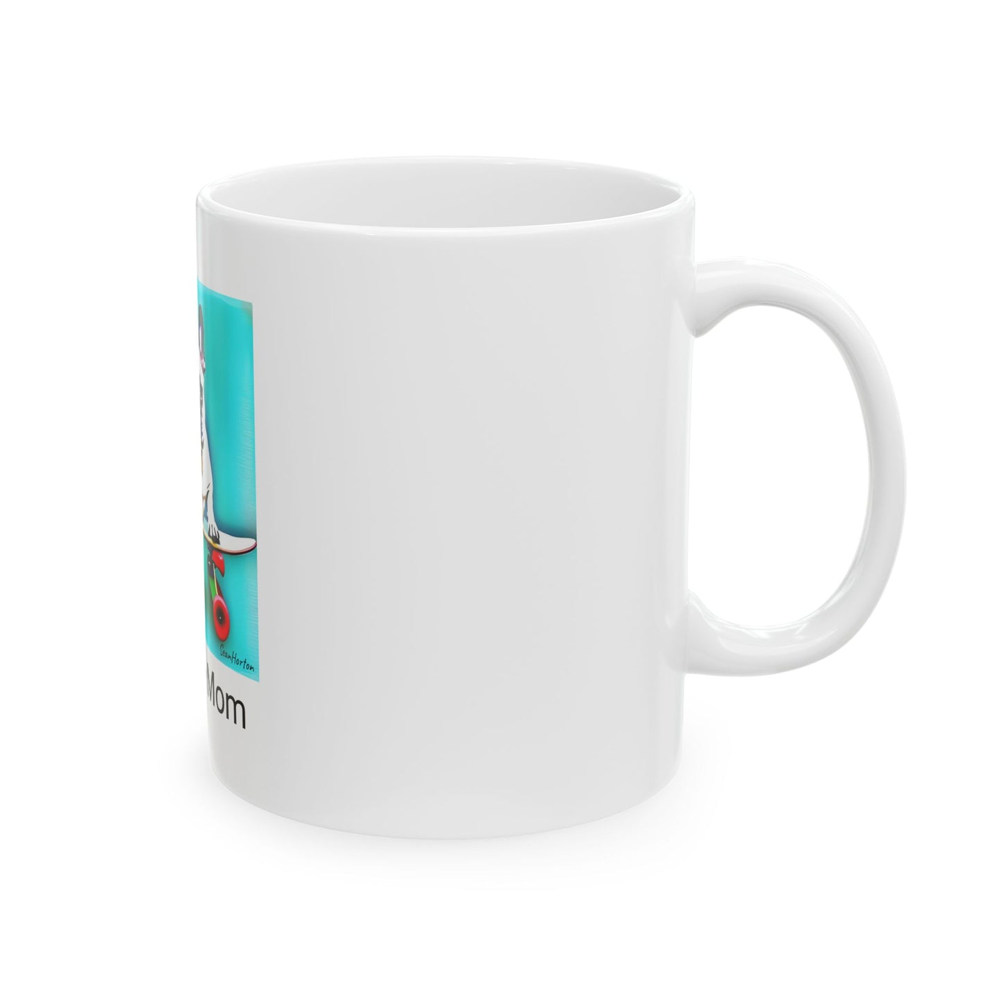 Frenchie on a Skateboard/Frenchie Mom Ceramic Mug 11oz