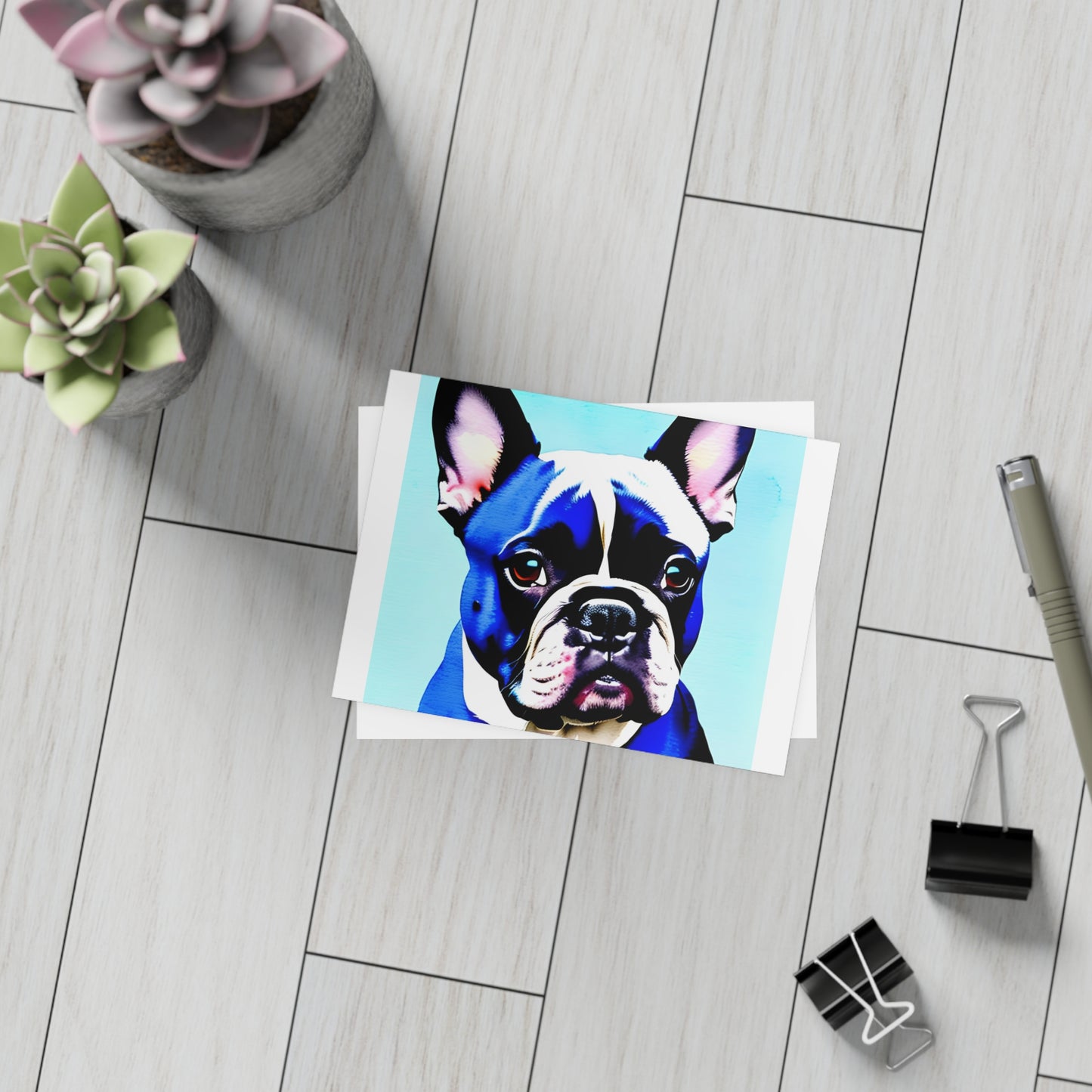 Blue Frenchie Postcard Bundles (envelopes included)