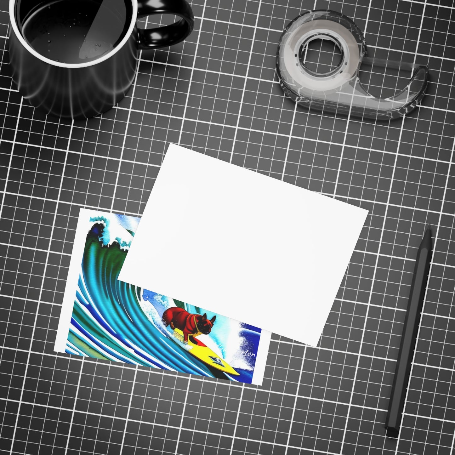 Surfing Frenchie Postcard Bundles (envelopes included)