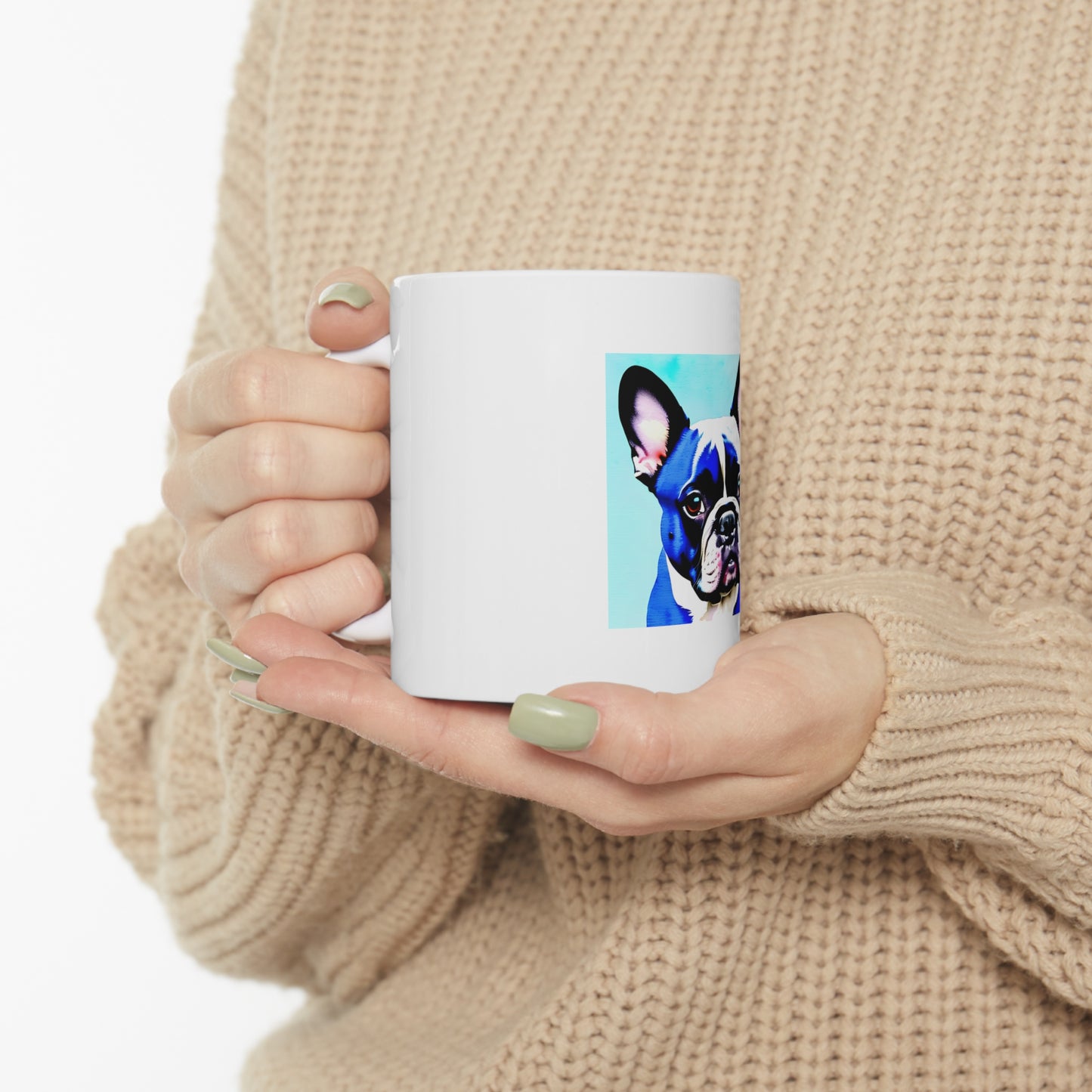 Blue Frenchie Ceramic Mug 11oz