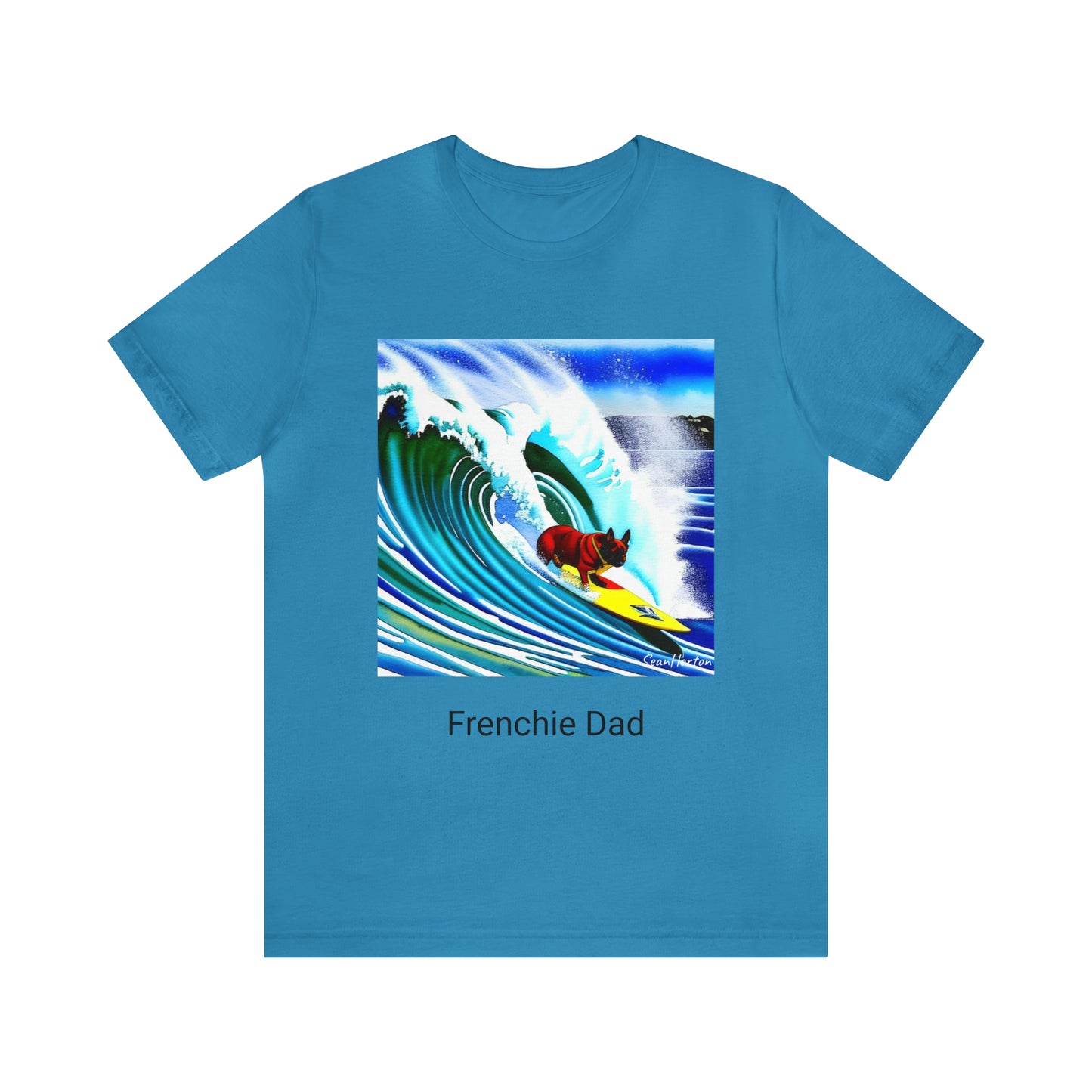 Surfing Frenchie/Frenchie Dad Unisex Jersey Short Sleeve Tee