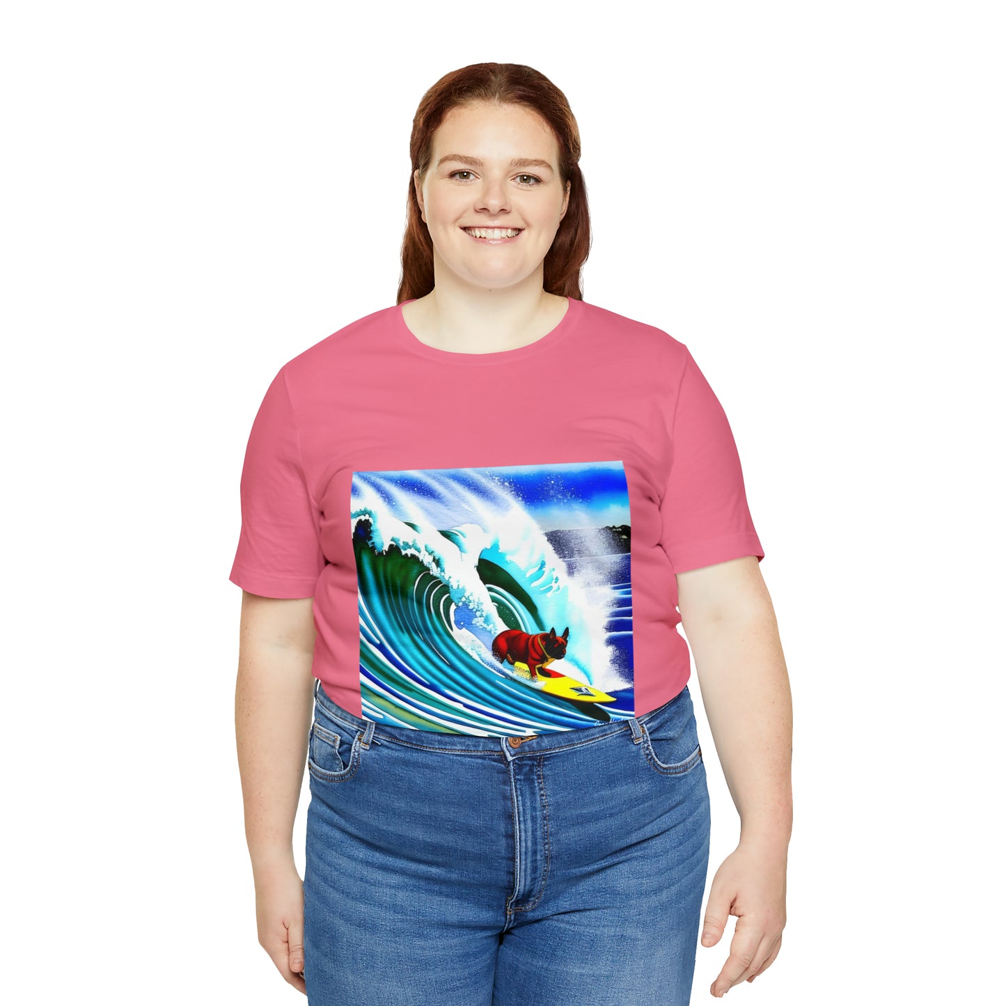 Surfing Frenchie Unisex Jersey Short Sleeve Tee