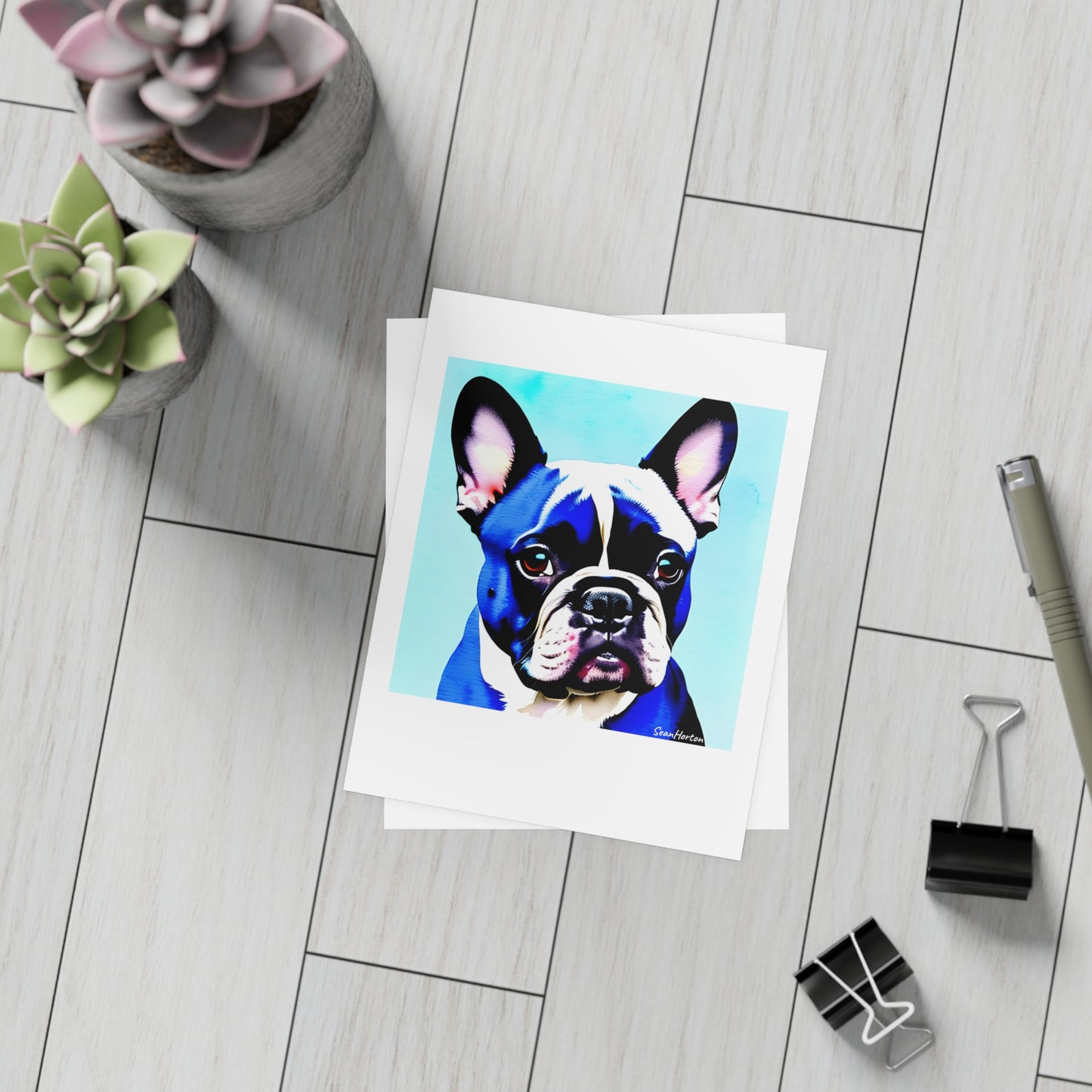 Blue Frenchie Postcard Bundles (envelopes included)