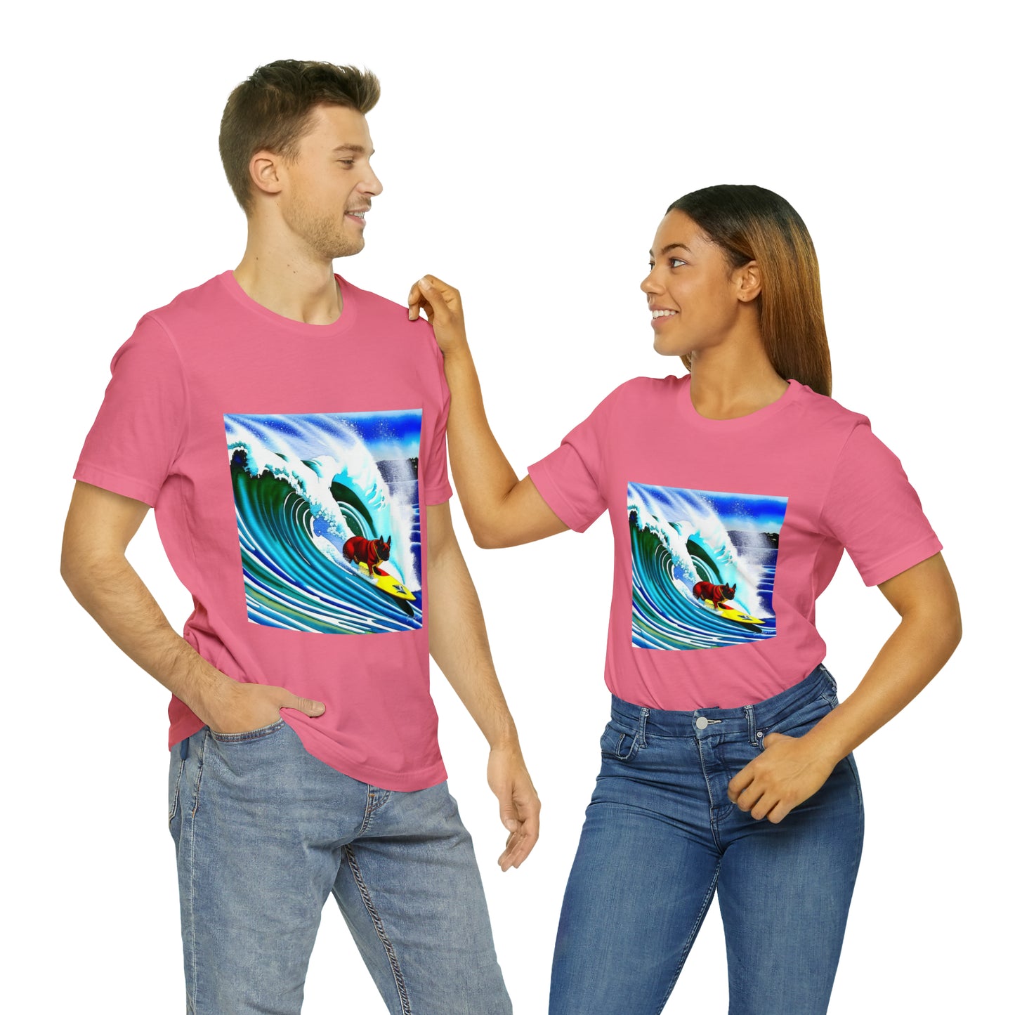 Surfing Frenchie Unisex Jersey Short Sleeve Tee