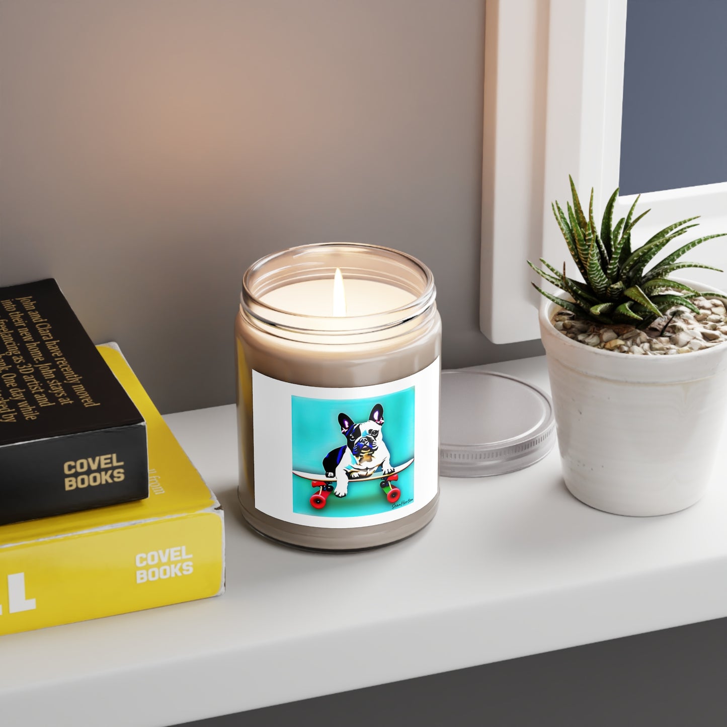 Frenchie on a Skateboard Scented Candles, 9oz