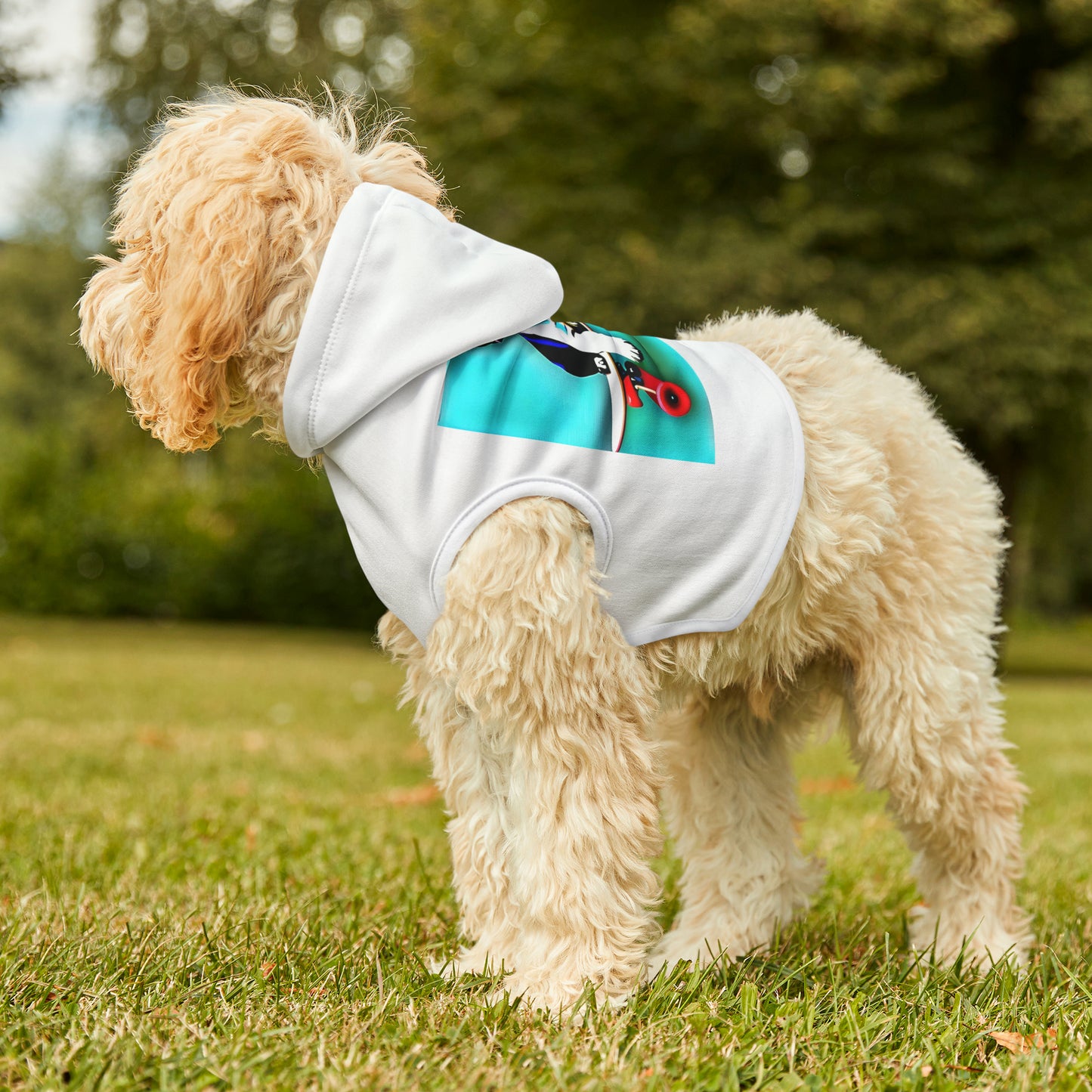 Frenchie on a Skateboard Pet Hoodie