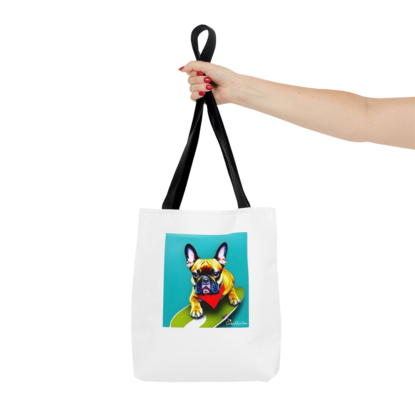 Frenchie on a Skateboard #2 Tote Bag (AOP)