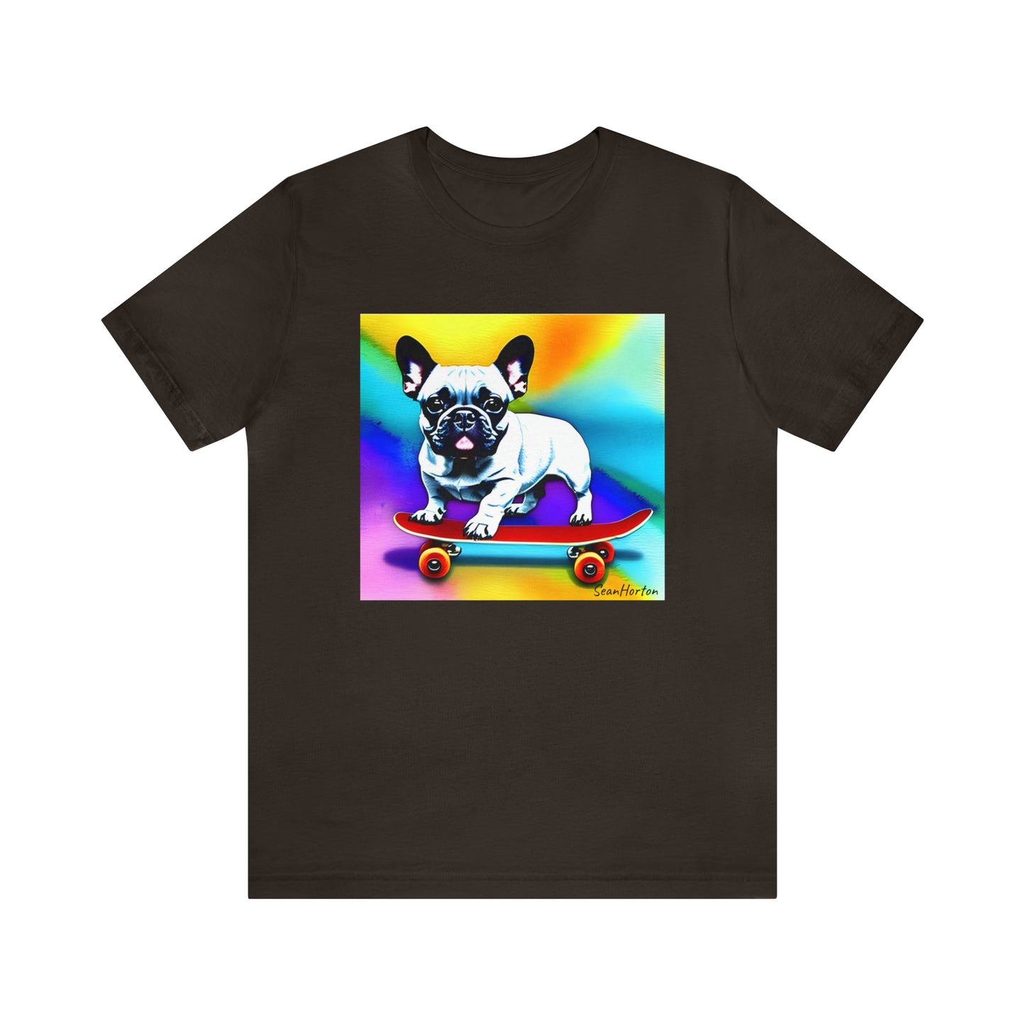 Frenchie on a Skateboard #3 Unisex Jersey Short Sleeve Tee