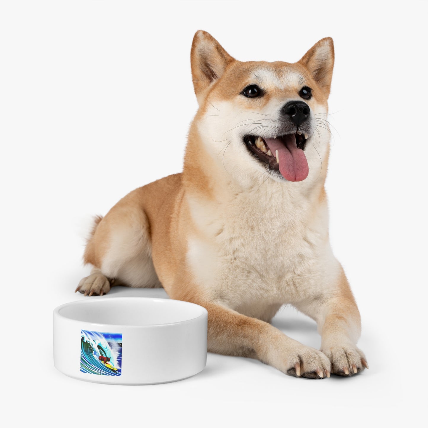 Surfing Frenchie Pet Bowl