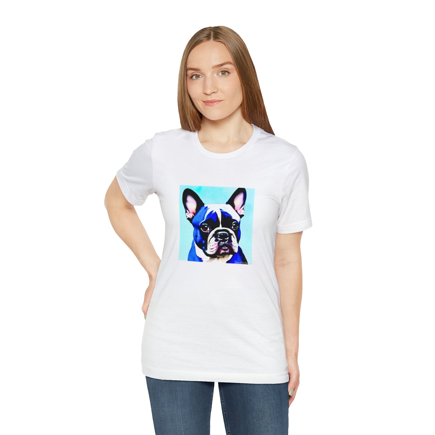 Blue Frenchie Unisex Jersey Short Sleeve Tee