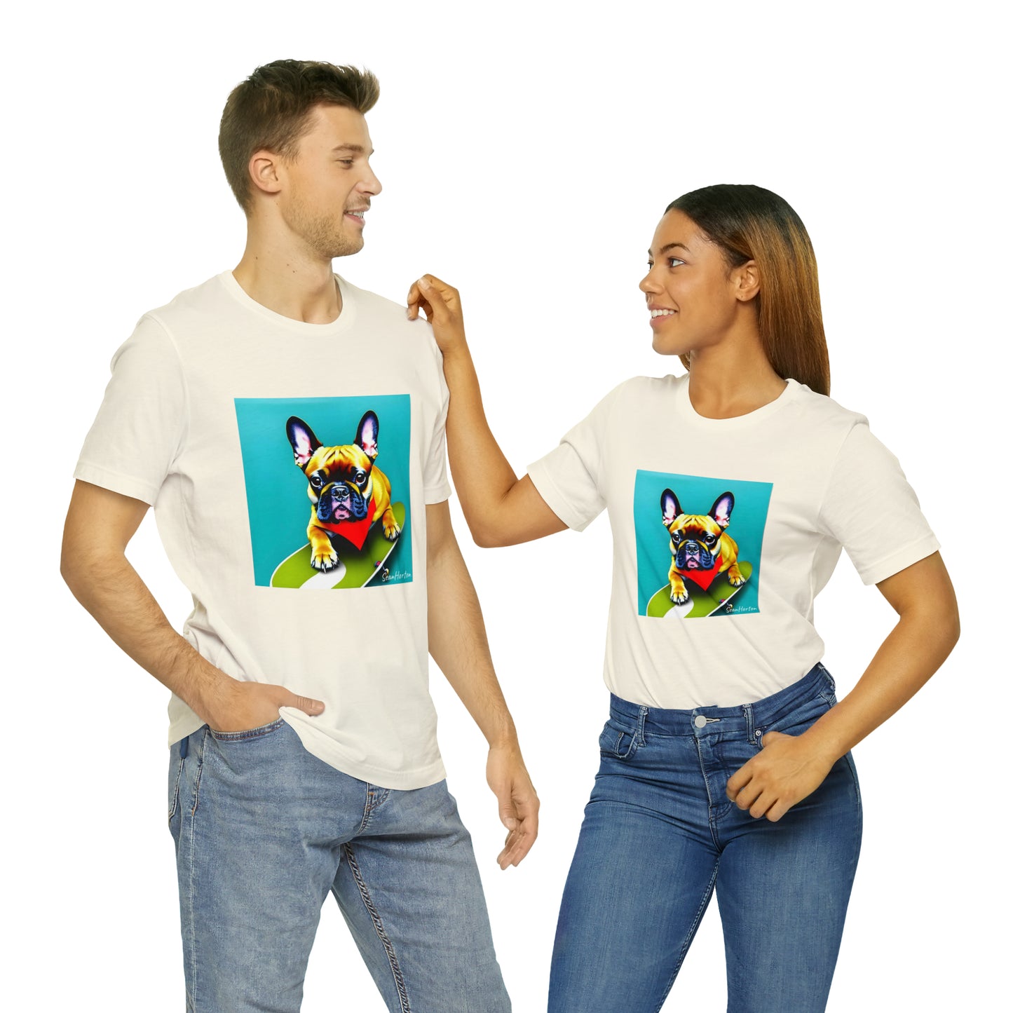 Frenchie on a Skateboard #2 Unisex Jersey Short Sleeve Tee