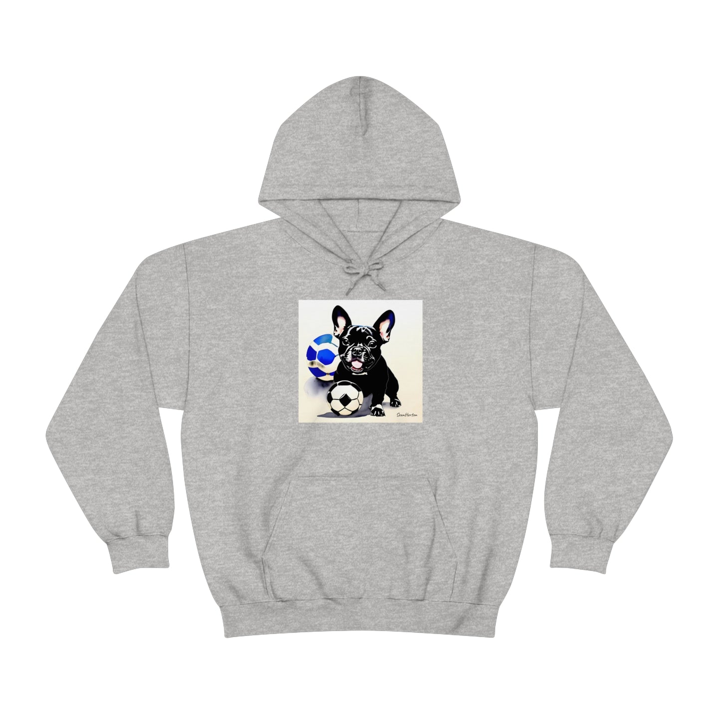 Frenchie with a Soccer Ball Unisex Heavy Blend™ Hooded Sweatshirt