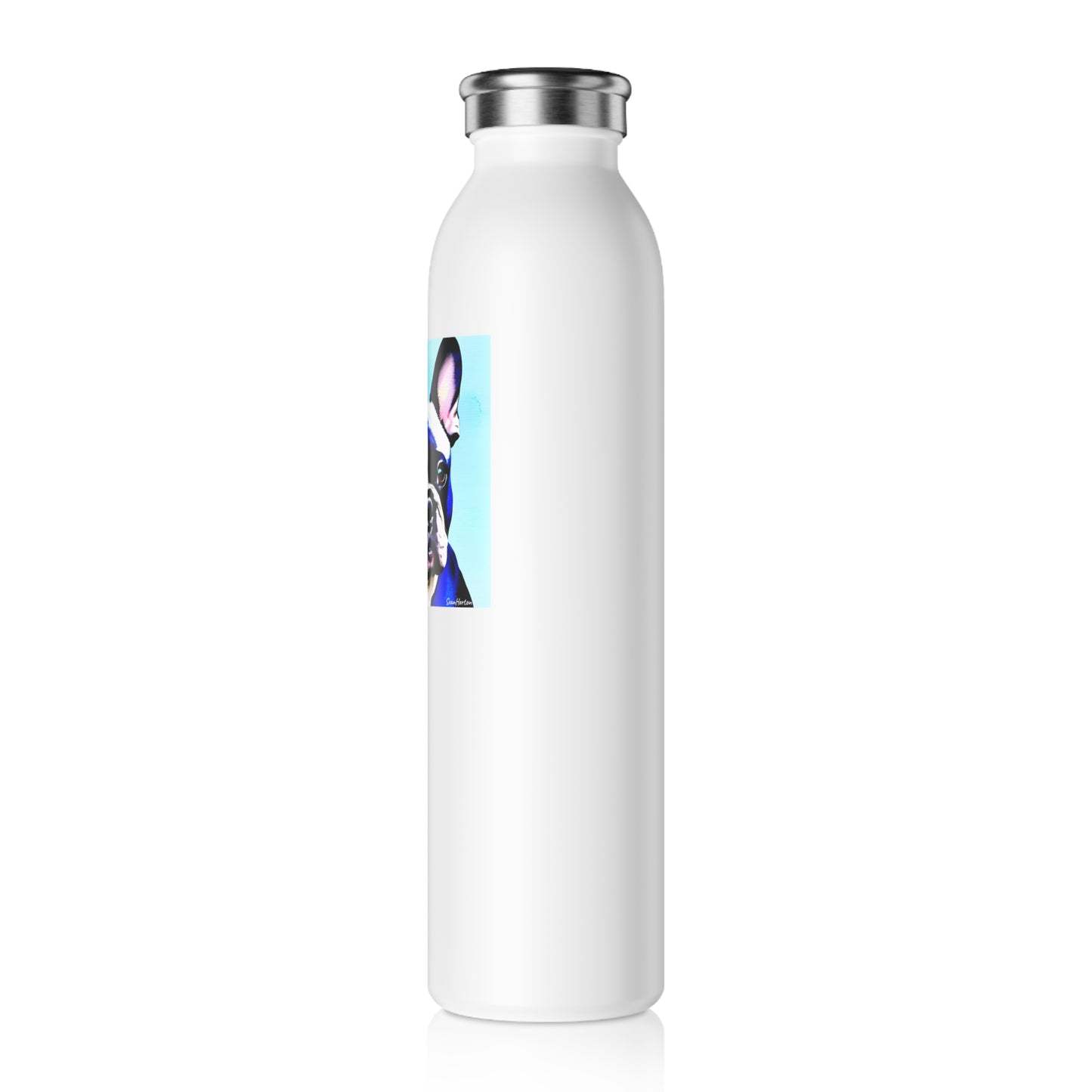 Blue Frenchie Slim Water Bottle