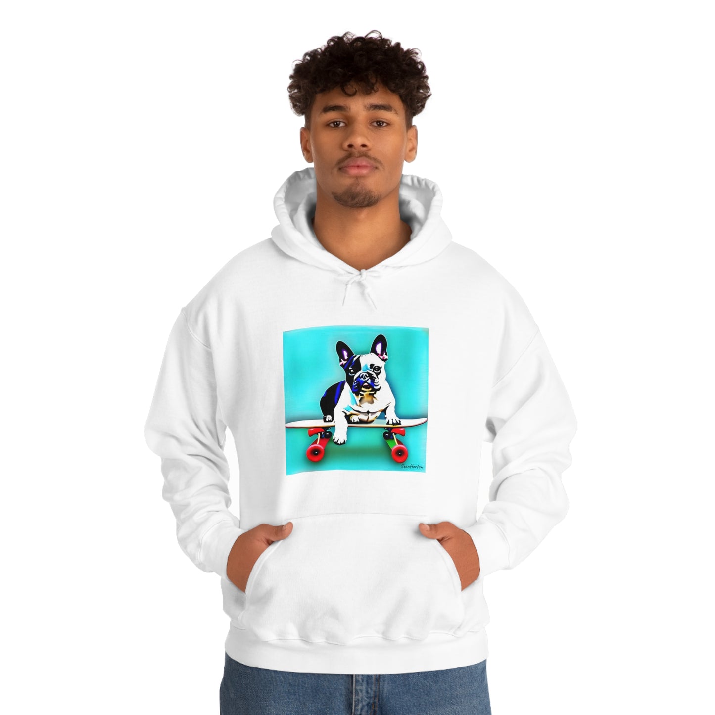 Frenchie on a Skateboard Unisex Heavy Blend™ Hooded Sweatshirt