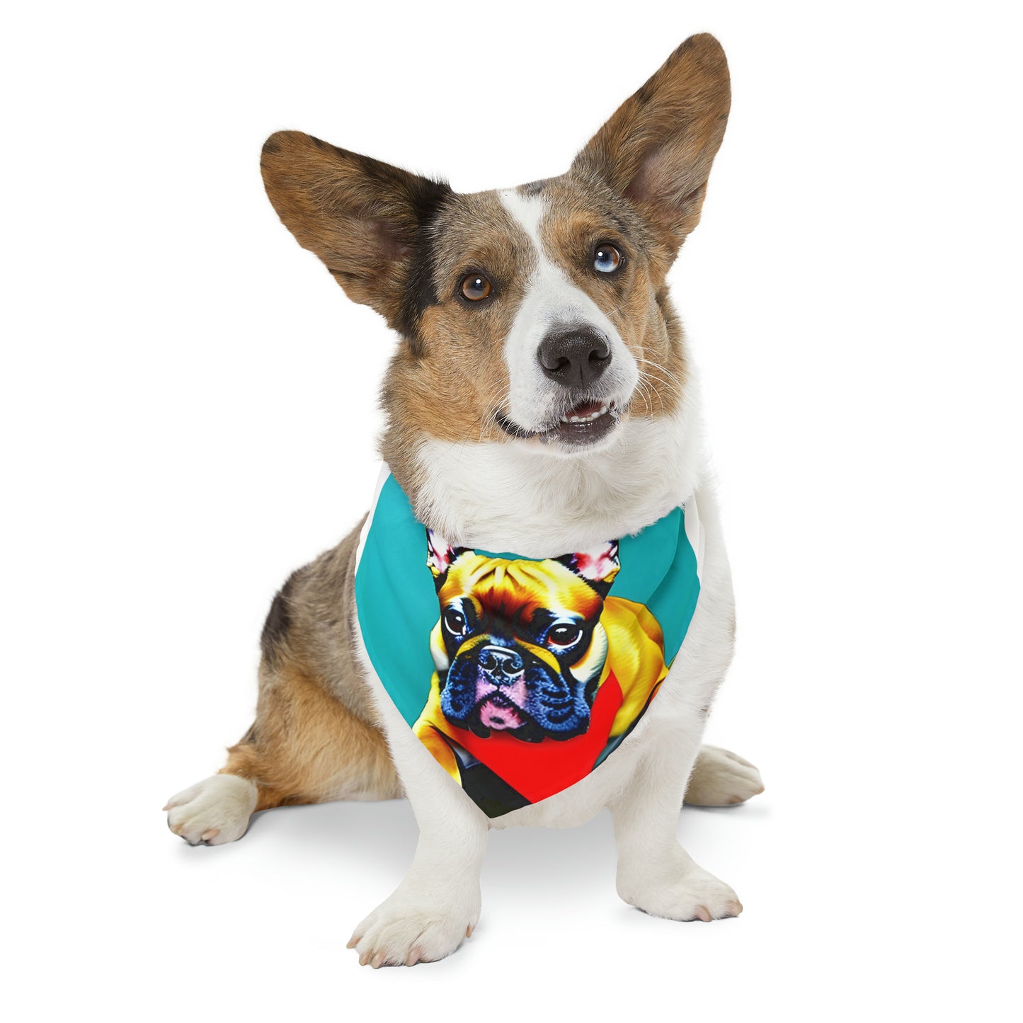 Frenchie on a Skateboard #2 Pet Bandana Collar