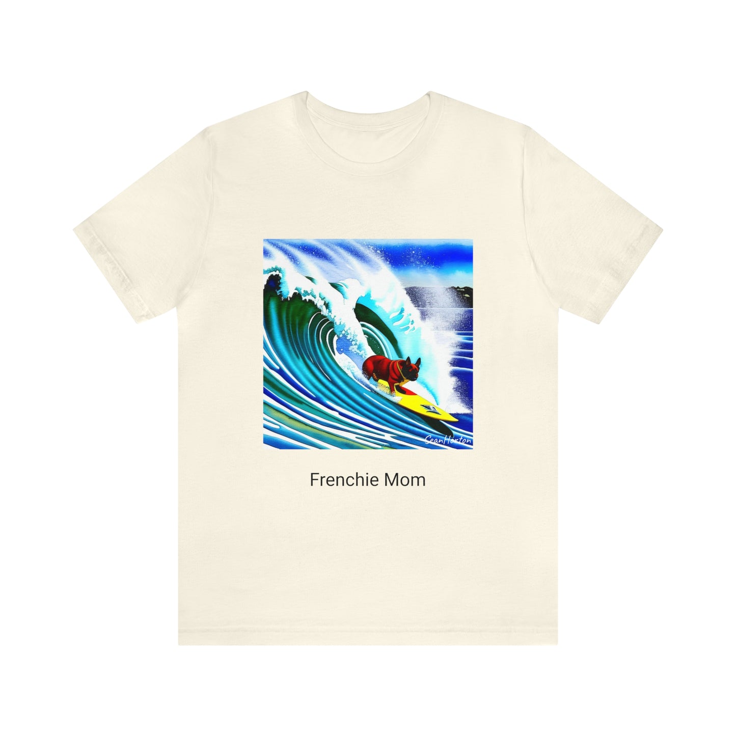 Surfing Frenchie/Frenchie Mom Unisex Jersey Short Sleeve Tee