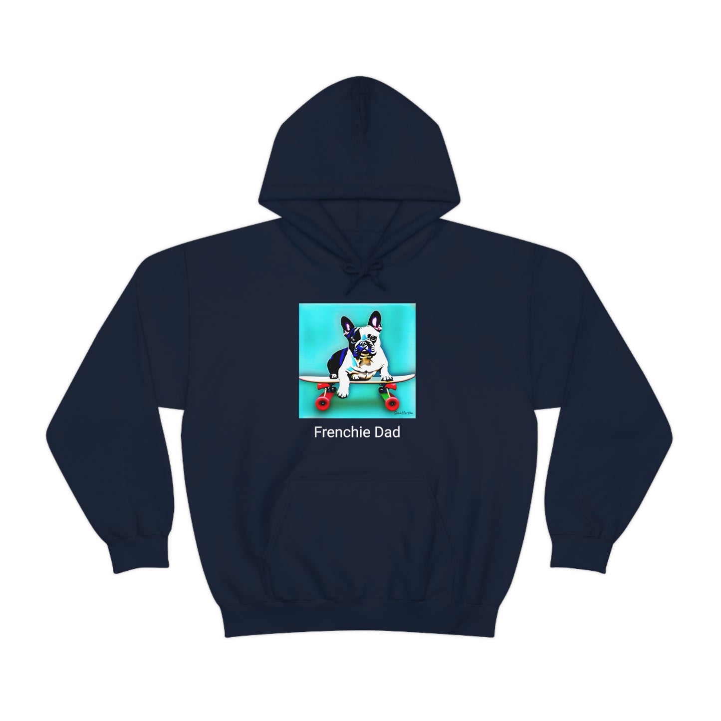 Frenchie on a Skateboard/Frenchie Dad Unisex Heavy Blend™ Hooded Sweatshirt