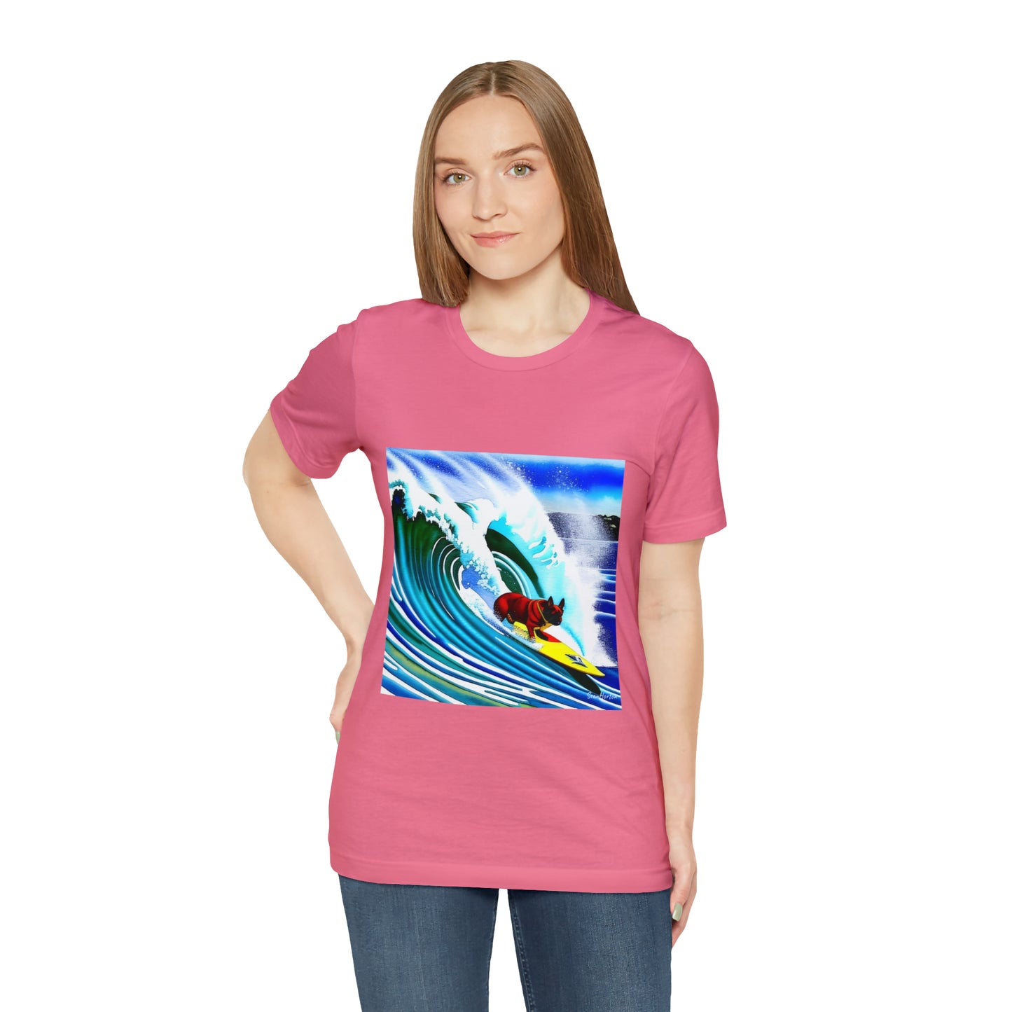 Surfing Frenchie Unisex Jersey Short Sleeve Tee