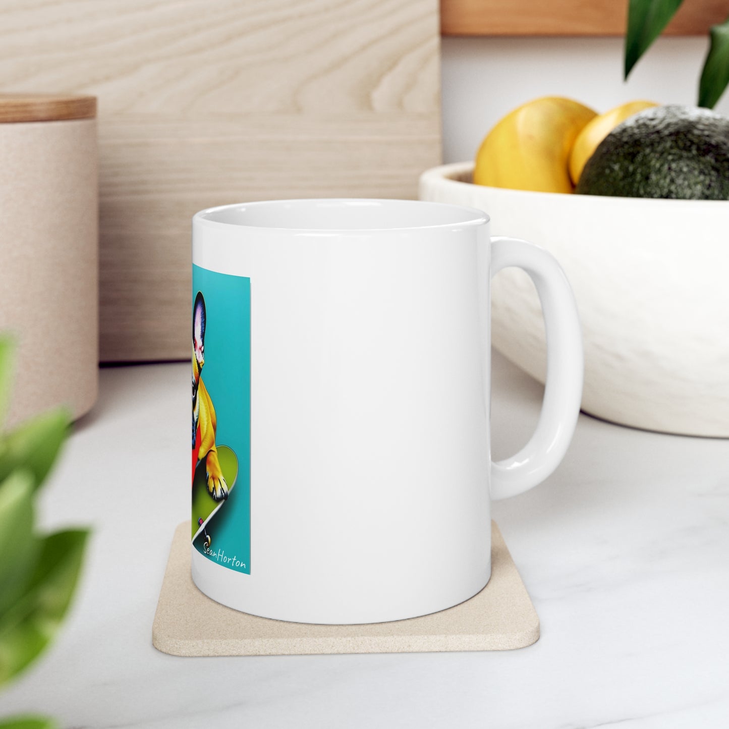 Frenchie on a Skateboard #2 Ceramic Mug 11oz