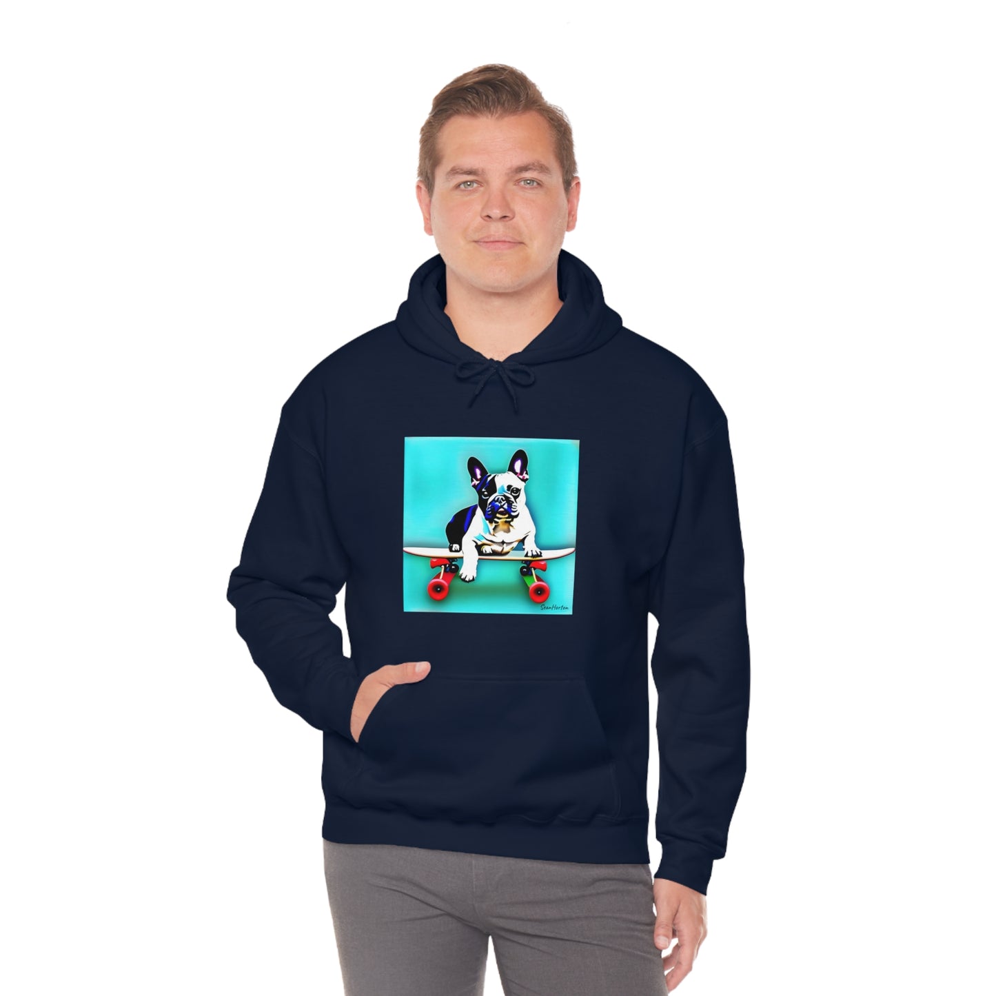 Frenchie on a Skateboard Unisex Heavy Blend™ Hooded Sweatshirt