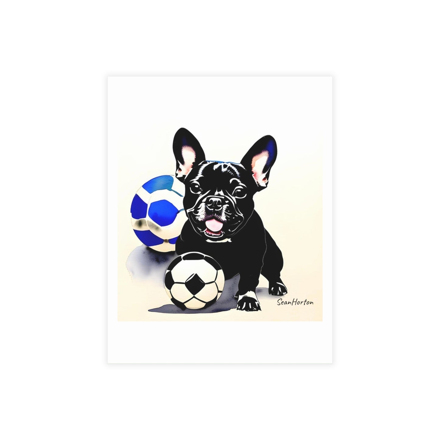 Frenchie with a Soccer Ball Postcard Bundles (envelopes included)