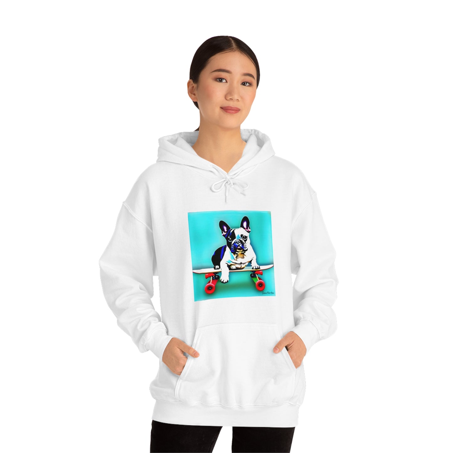 Frenchie on a Skateboard Unisex Heavy Blend™ Hooded Sweatshirt