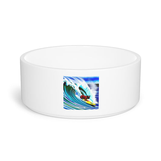 Surfing Frenchie Pet Bowl