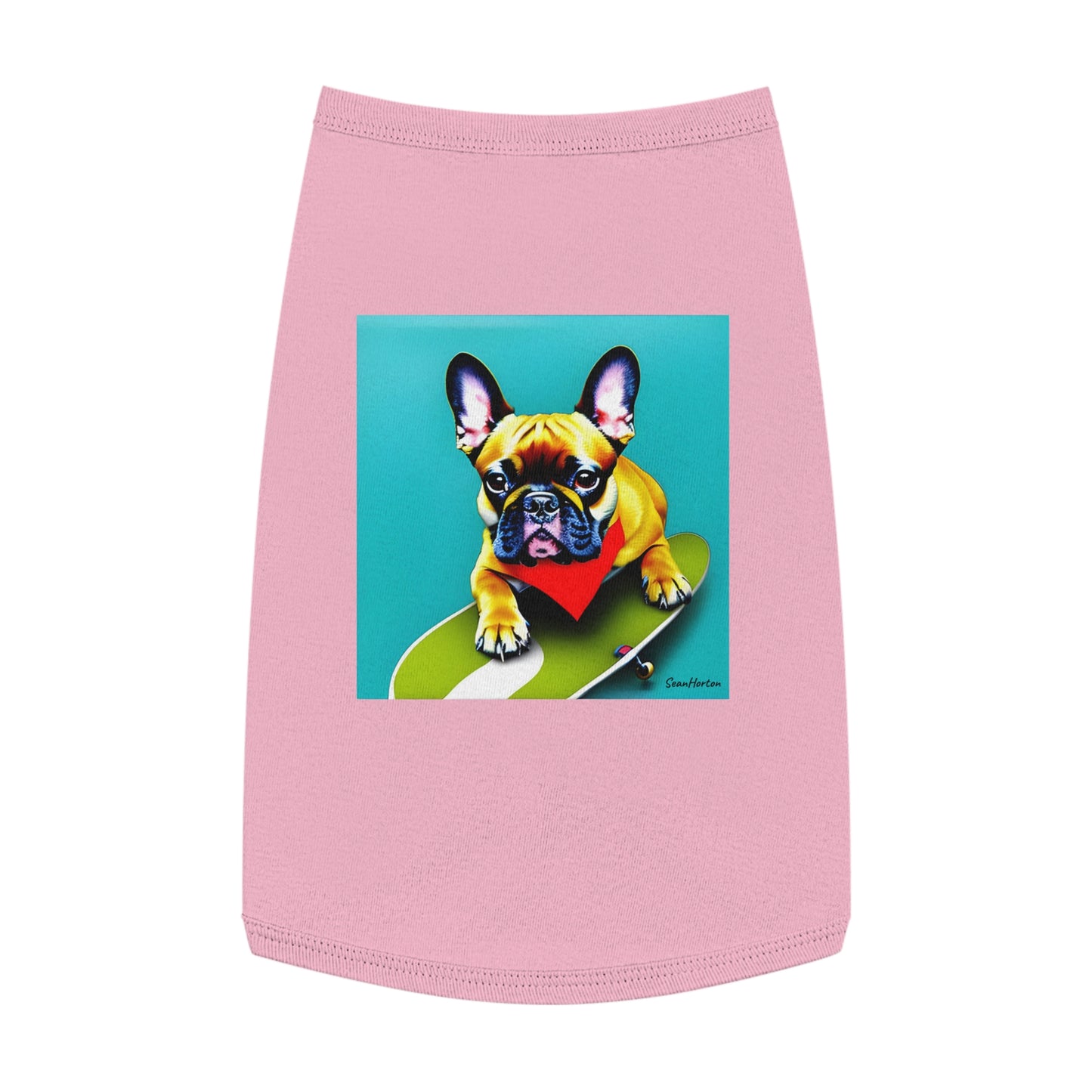 Frenchie on a Skateboard #2 Pet Tank Top