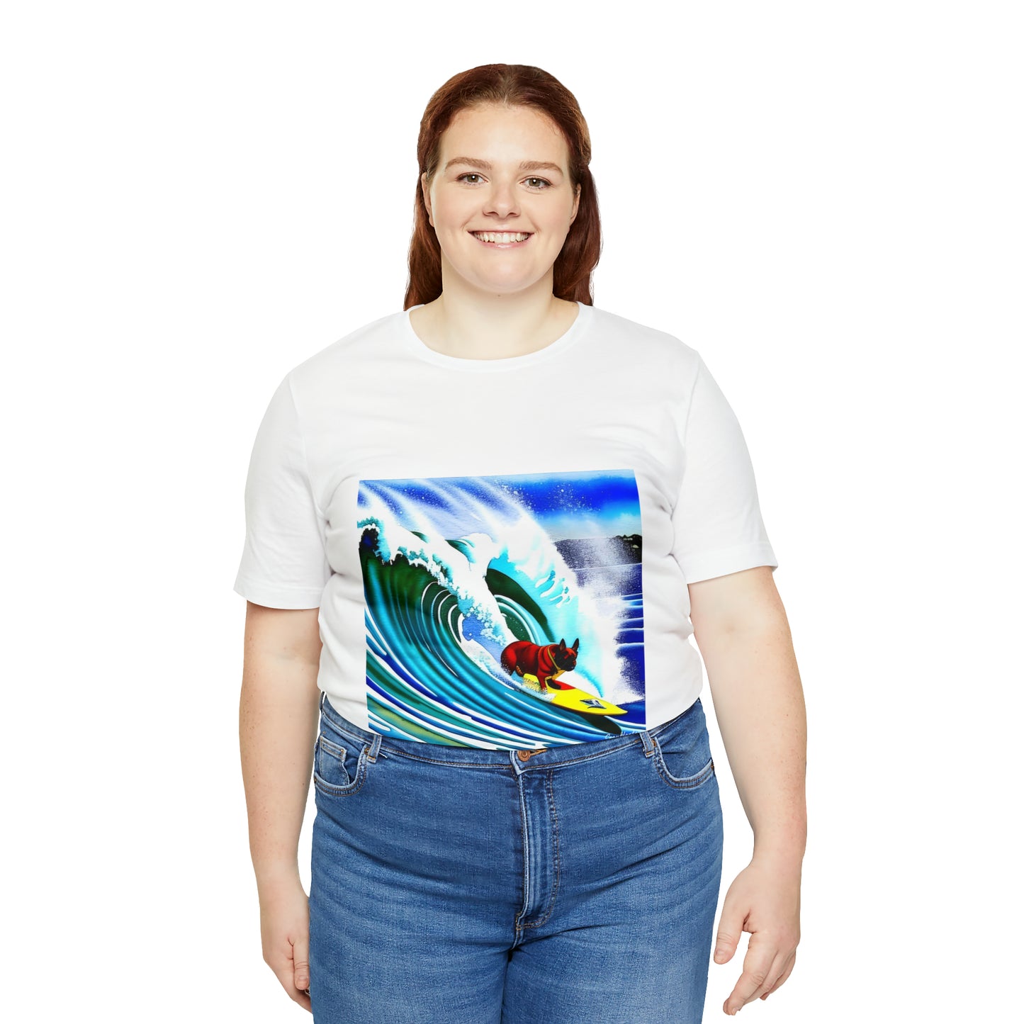 Surfing Frenchie Unisex Jersey Short Sleeve Tee