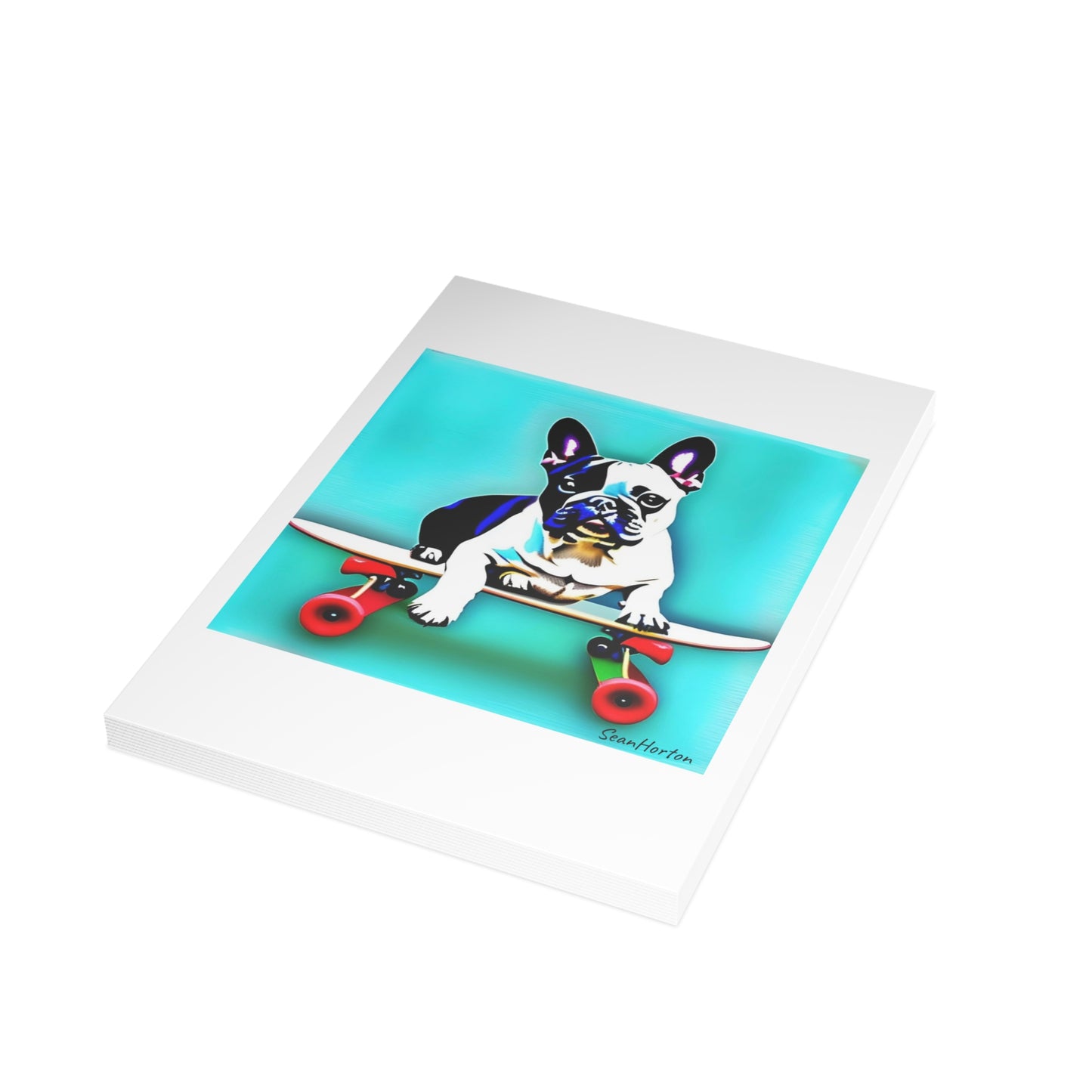 Frenchie on a Skateboard Postcard Bundles (envelopes included)