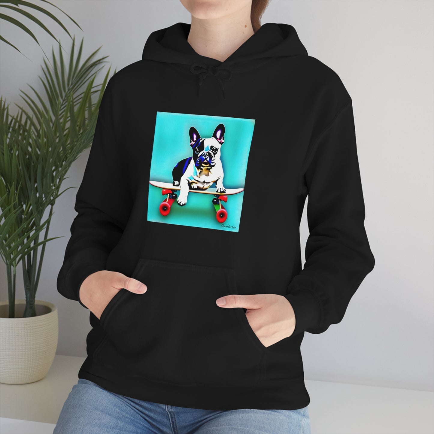Frenchie on a Skateboard Unisex Heavy Blend™ Hooded Sweatshirt