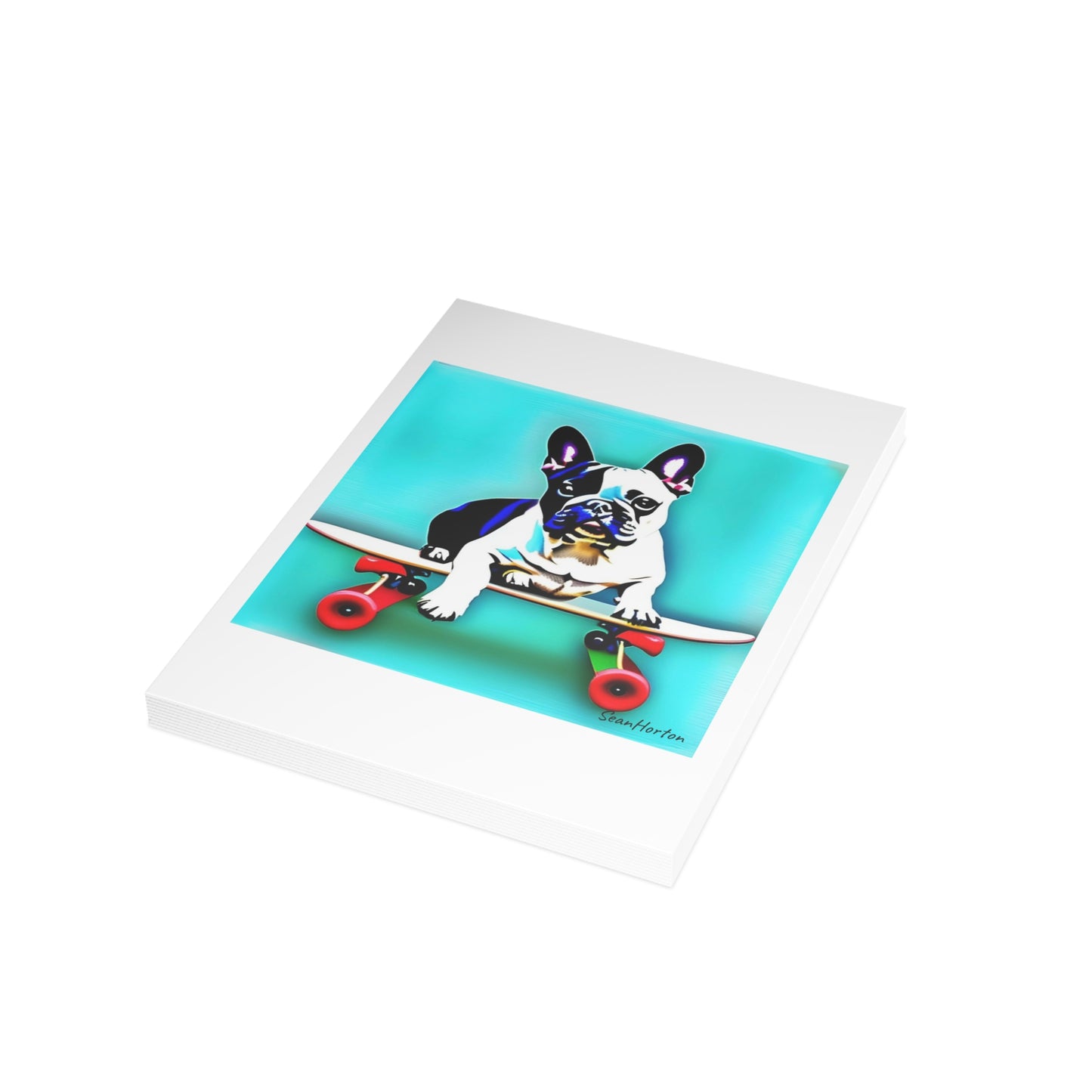Frenchie on a Skateboard Postcard Bundles (envelopes included)