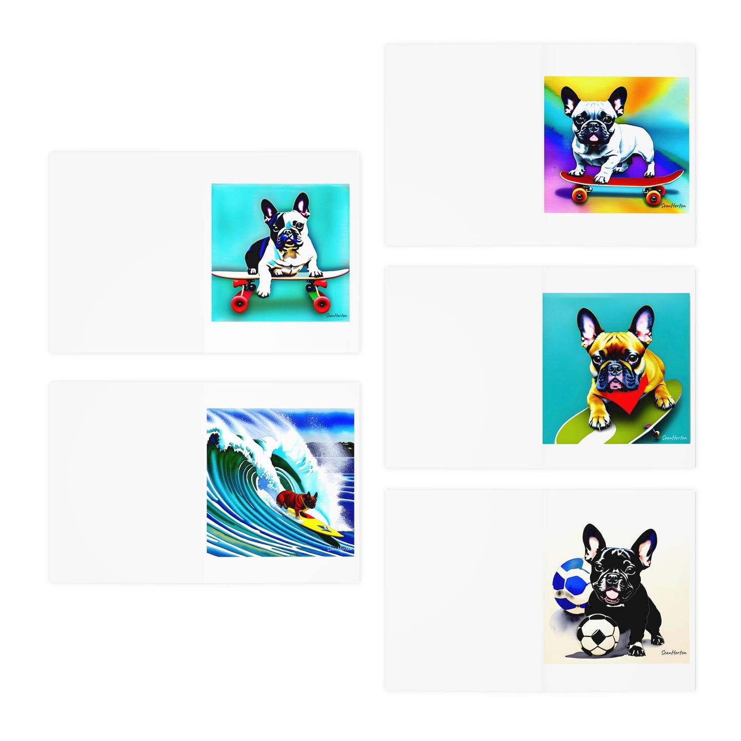Frenchie Multi-Design Greeting Cards (5-Pack)