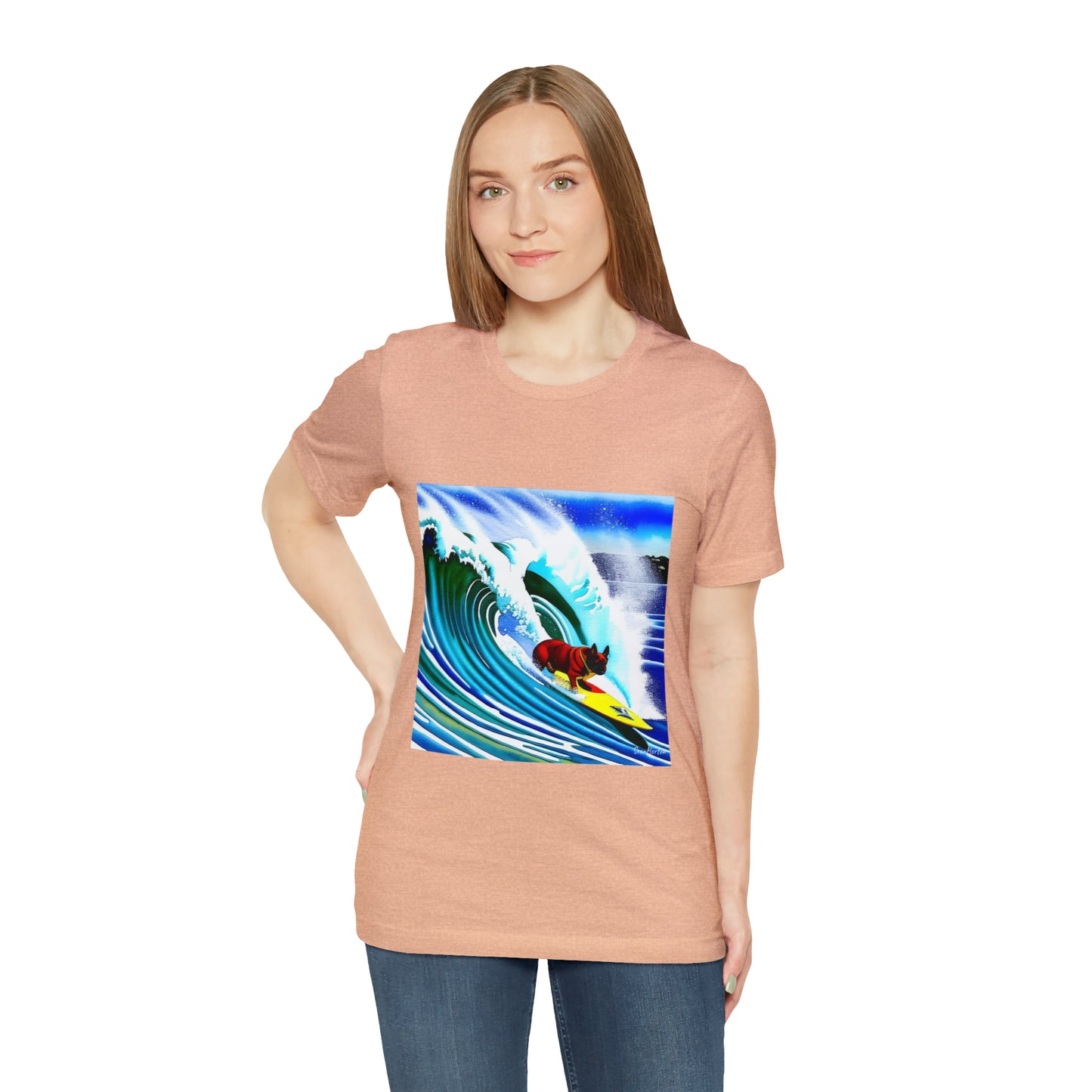 Surfing Frenchie Unisex Jersey Short Sleeve Tee