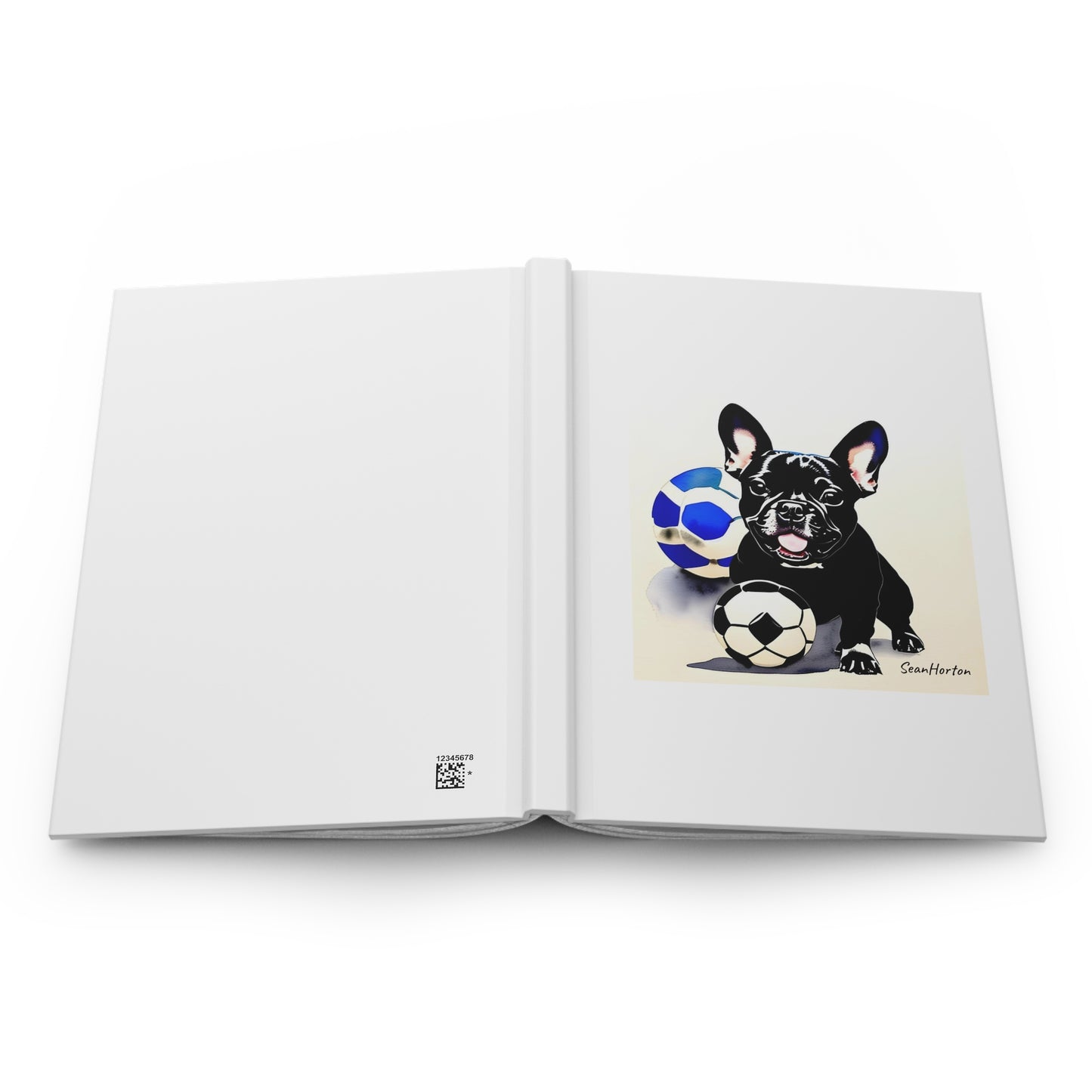 Frenchie with a Soccer Ball Hardcover Journal Matte